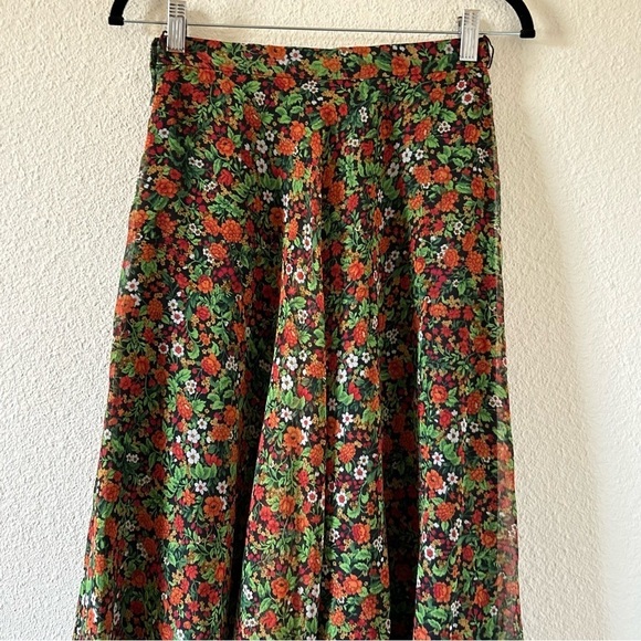 Anthony Muto Women’s VTG Midi Skirt Measures 26” waist Dixie Floral Print Modest - Picture 8 of 13